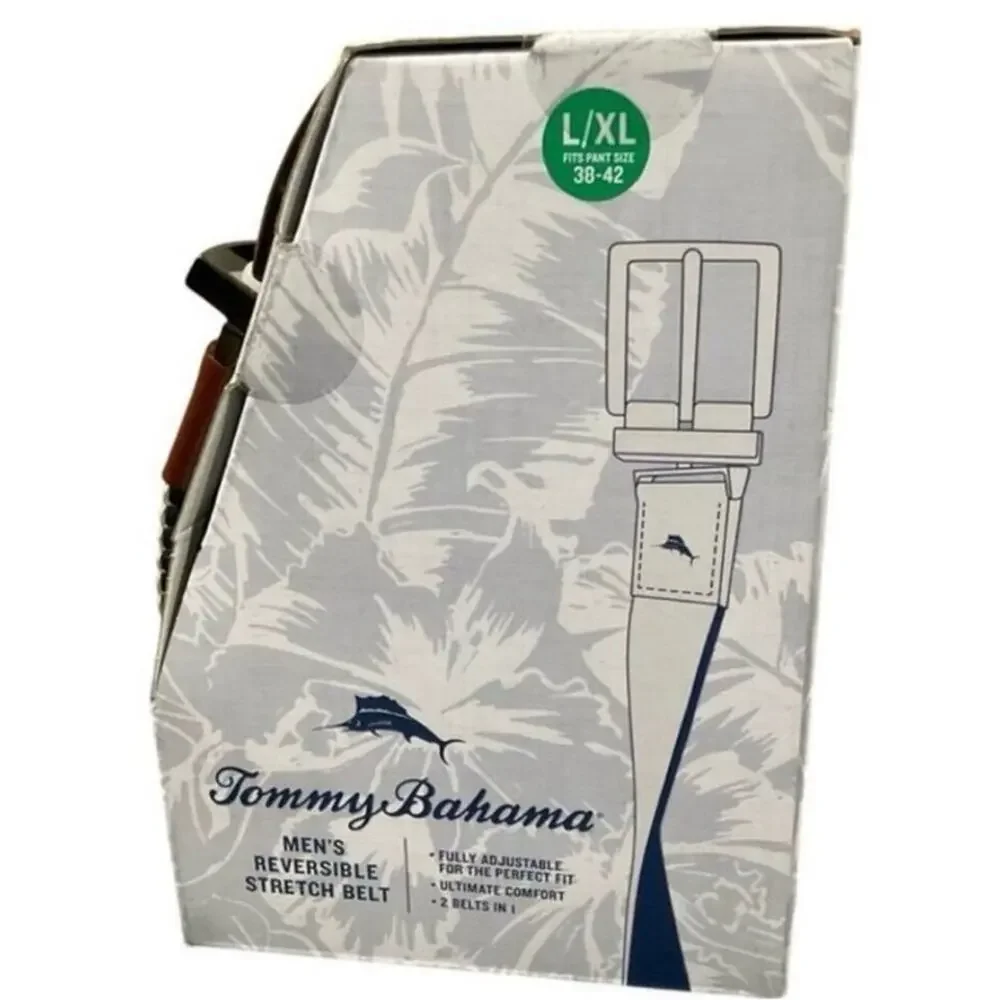 Tommy Bahama Men's Reversible Belt with Brown Tan Accents Size Large/XL NWT